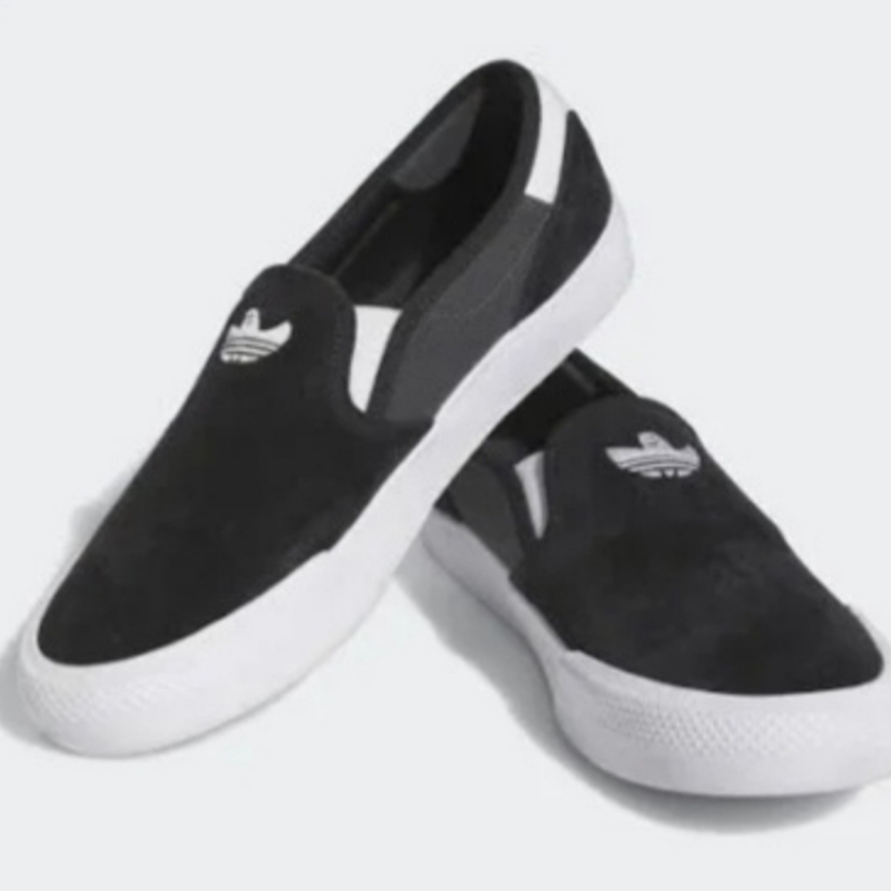 Adidas Men's Black and White SHMOOFOUL SLIP ON